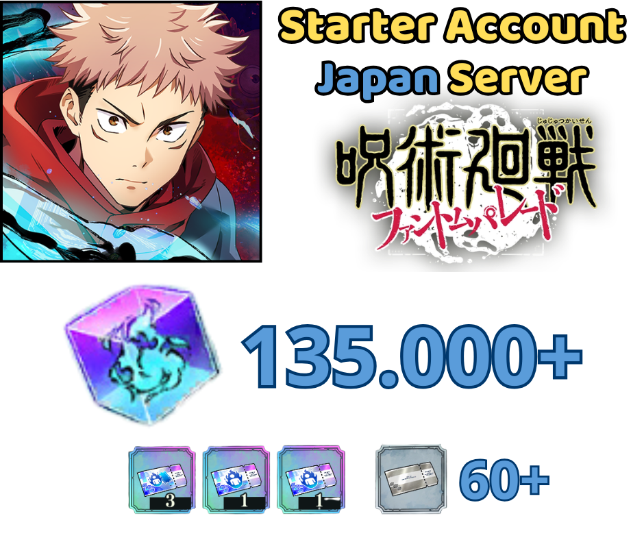 [JP] 135000+ Cube Jujutsu Kaisen: Phantom Parade Reroll Account